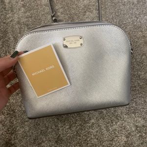 Michael Kors Silver “dome” crossbody